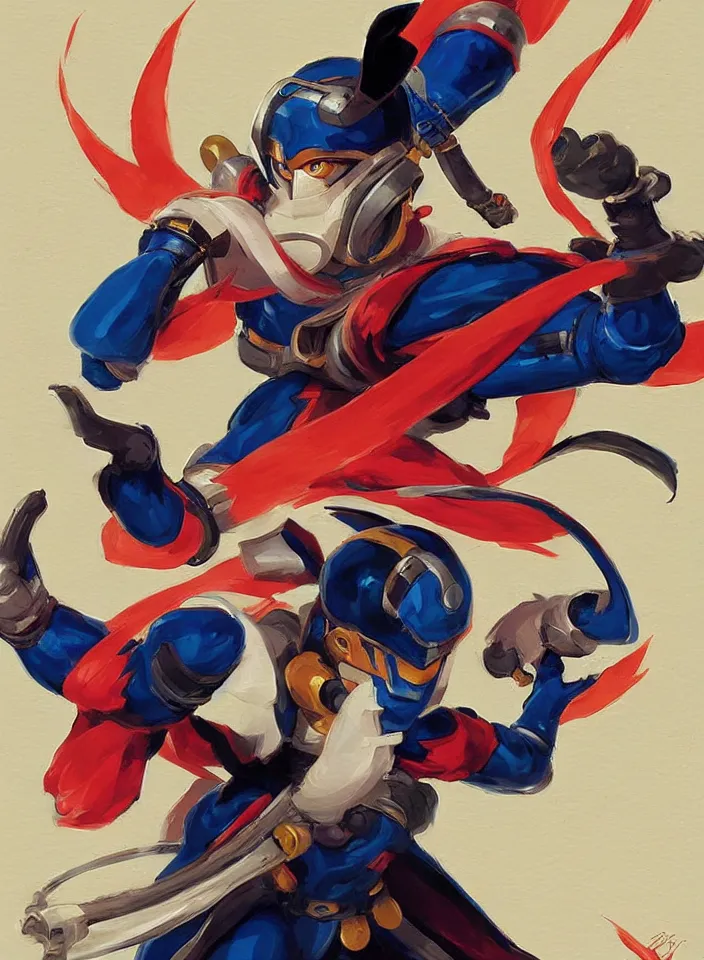 Image similar to orientalist painting of a ninja megaman x zero, in the style of syd mead, jeremy cowart, by greg rutkowski, by greg tocchini, by james gilleard, by joe fenton