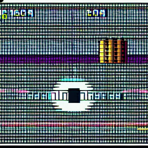 Prompt: lost into a black hole, 16 bits graphic, SNES platform game, low contrast