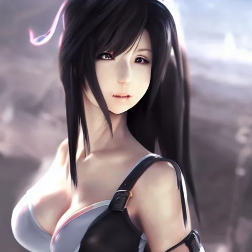 Image similar to alternate outfit of tifa lockhart by wlop, rossdraws, mingchen shen, bangkuart, sakimichan, yan gisuka, jeongseok lee, artstation, 4k