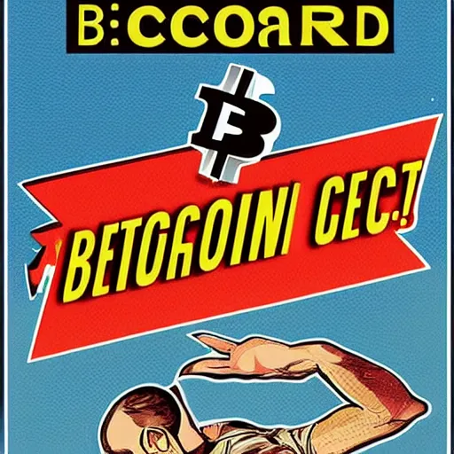 Prompt: Propaganda poster for the greatest bitcoin scam of all time, digital art