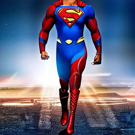 Image similar to Michael B Jordan as Superman 4K quality Super Realistic