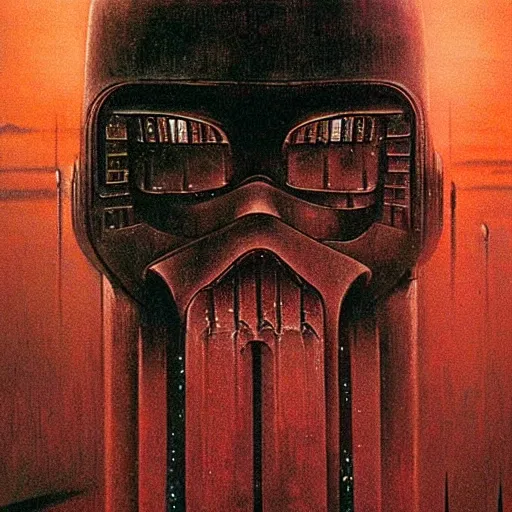 Prompt: star wars retro poster by beksinski