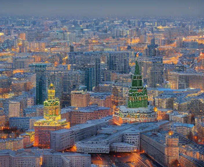 Prompt: 4 k hd, high detail photograph of moscow, shot with sigma f / 4. 2, 2 5 0 mm sharp lens, wide shot, volumetric lighting, high level texture render, unreal engine