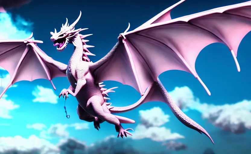 Prompt: a pastel color flying japanese manga dragon, extremely intricate and detailed 8 k cinematic lighting, hyper realism