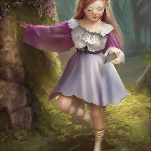 Image similar to a young girl, fantasy world