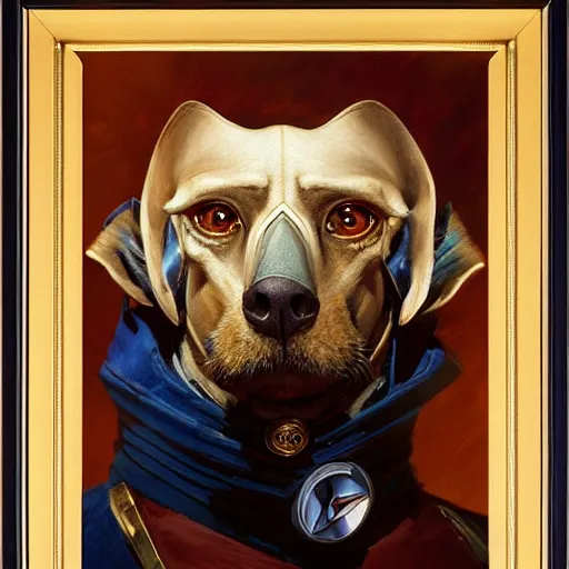 Image similar to a portrait of a bird dogman canine star trek doctor. highly detailed painting by gaston bussiere, craig mullins, j. c. leyendecker, furry