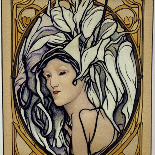 Prompt: ilithid, in the style of art nouveau,