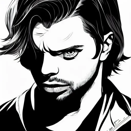 Image similar to sebastian stan. clean cel shaded vector art. shutterstock. behance hd by lois van baarle, artgerm, helen huang, by makoto shinkai and ilya kuvshinov, rossdraws, illustration, art by ilya kuvshinov