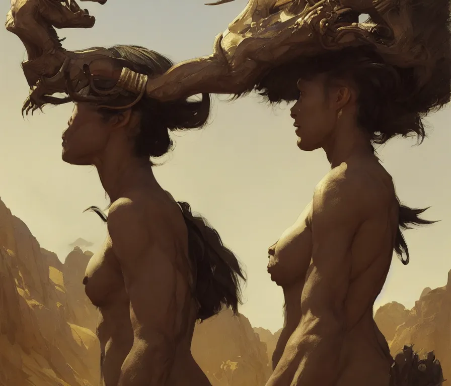 Prompt: portrait of a specimen of the ancient race of slogoburetarians. concept art by greg rutkowski, john j. park, jason chan, noah bradley, feng zhu, gintas galvanauskas, gustave courbet, rosa bonheur, edward hopper. sharp focus, cinematic atmosphere, detailed and intricate, perfect anatomy