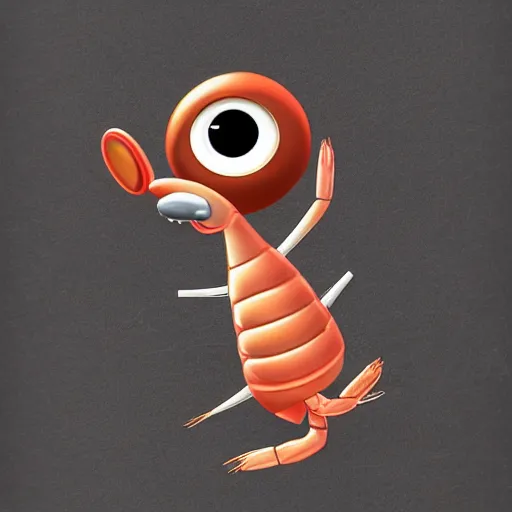 Prompt: cartoon shrimp character