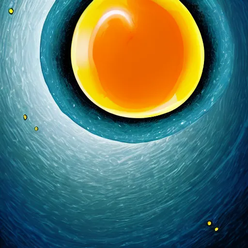 Image similar to an egg cracks and earth drops out as the yolk, digital art, ue 5