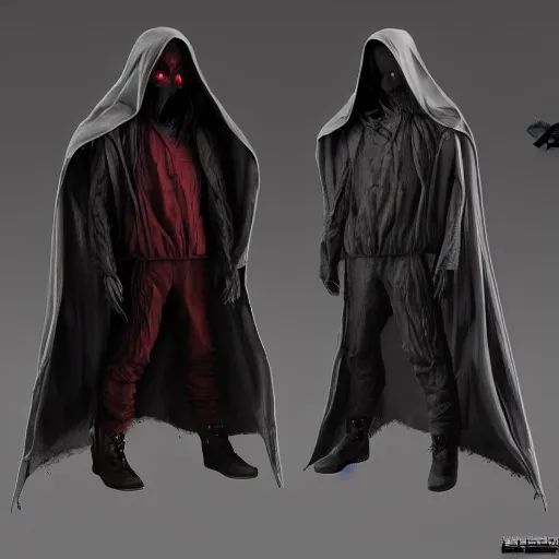 Prompt: the hooded one, dark, horror, concept art, trending on artstation 3D.