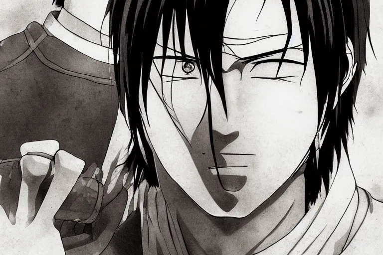 Prompt: hijikata toushirou, of gintama, black hair, character portrait, portrait, close up, concept art, intricate details, highly detailed by wlop