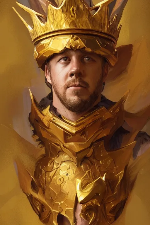 Image similar to Case Keenum wearing a golden crown, dungeons and dragons portrait, highly detailed, digital painting, artstation, concept art, sharp focus, illustration, art by artgerm and greg rutkowski and alphonse mucha