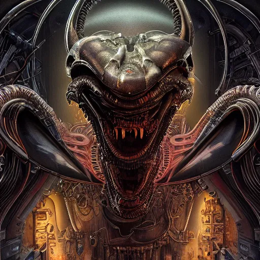 Prompt: mickey mouse xenomorph chimera lurkin in dark room portrait, designed by h. r. giger, highly intricate detailed 8 k ultrarealistic octane render by artgerm and rutkowski and mucha