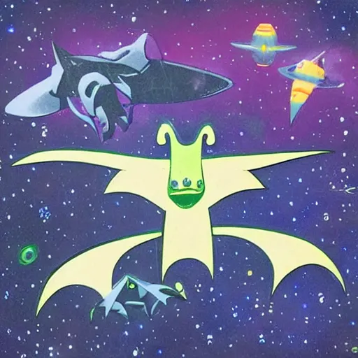 Image similar to universe of alien space bats