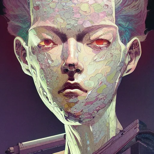 Image similar to prompt : doomer portrait soft light painted by james jean and katsuhiro otomo and erik jones, inspired by akira anime, smooth face feature, intricate oil painting, high detail illustration, sharp high detail, manga and anime 1 9 9 9