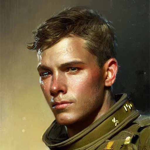 Prompt: portrait of a soldier, extreme fine detail background, night, highly detailed, detailed eyes, high quality, digital painting, hyperrealistic, by gaston bussiere, j. c. leyendecker, craig mullins