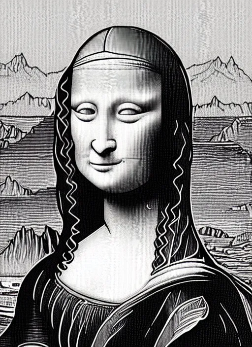 Prompt: Mona Lisa drawn in MS paint