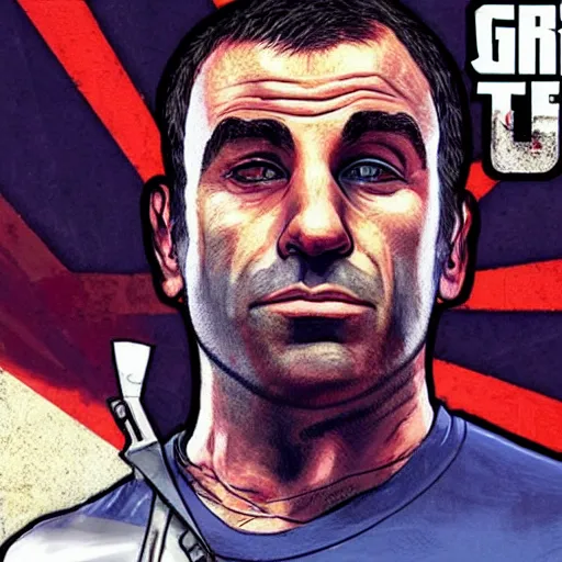 Image similar to joe rogan gta 5 cover art