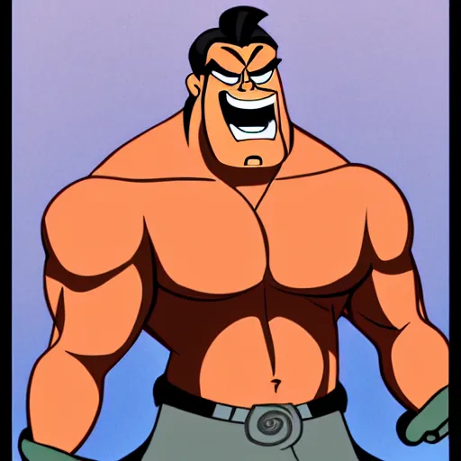 Image similar to angry muscular man in disney animation style