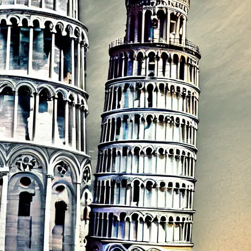 Prompt: city of the leaning towers of pisa, digital art