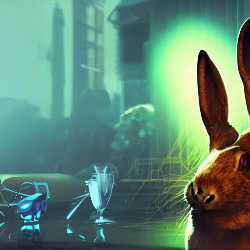 Prompt: jazz jack rabbit, video game artwork, high quality, 4 k, raytracing, rendered