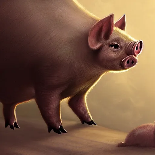 Prompt: cute pig, fantasy art, concept art, computer art, high detail, 4 k,