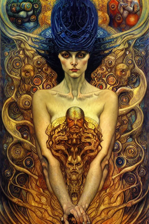 Image similar to Divine Chaos Engine by Karol Bak, Jean Delville, William Blake, Gustav Klimt, and Vincent Van Gogh, symbolist, visionary