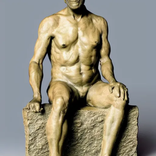 Prompt: A Rodin sculpture of Bill Cosby