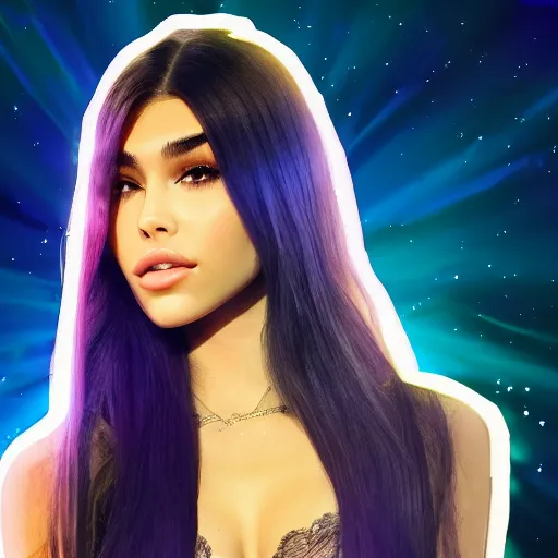 Image similar to madison beer a an intergalactic popstar, render, blender render, unity render, 4 k wallpaper, art station trending, artstation 4 k coherent, coherent, 4 k, detailed