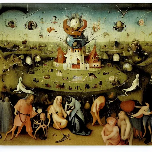 Image similar to florida man does it for the vine, an award winning detailed painting by hieronymus bosch