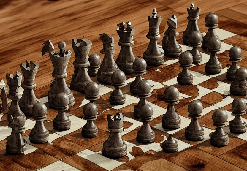 a art deco piece of chess,3d render, Stable Diffusion