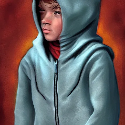 Image similar to small human in hood, fantasy digital art