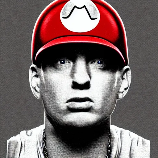 Image similar to eminem in super mario bros, digital art