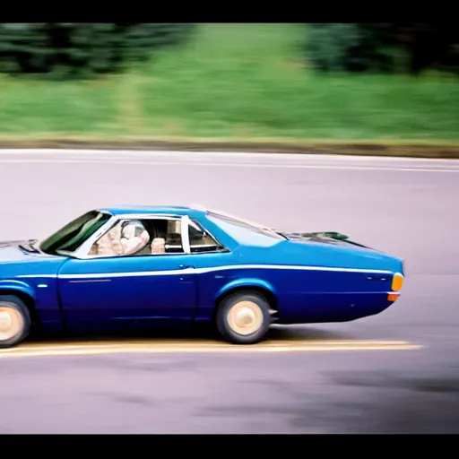 Prompt: a photograph of Joe Biden off in the distance driving in a Ford Pinto! 8k, high definition, highly detailed, photo realistic