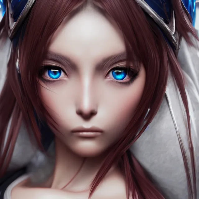 Image similar to perfectly centered close up portrait, anime goddess, candid photography, by anne stokes, highly detailed, character concept, unreal engine 5