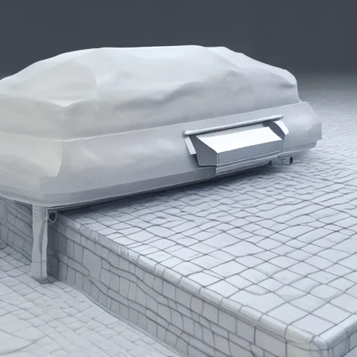 Prompt: a cryosleep casket, 3 d render, octane, ray tracing, ultra high resolution, ultra detailed, photorealistic, 8 k