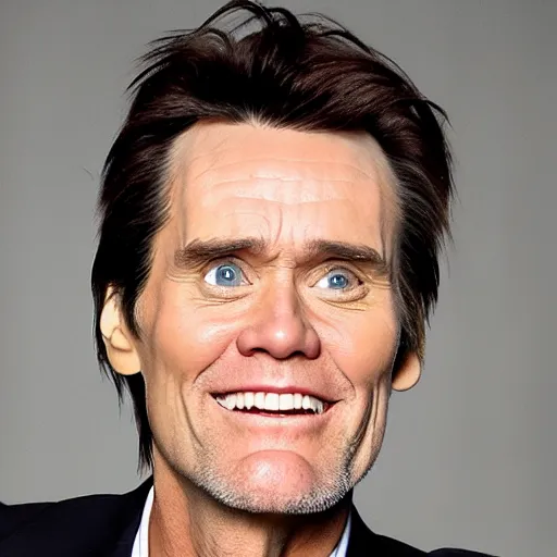 Prompt: a portrait of jim carrey wearing mechanical implants