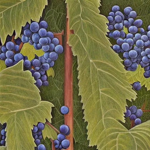 Image similar to Hyperrealism traditional austian vineyard work, painting by MC Escher