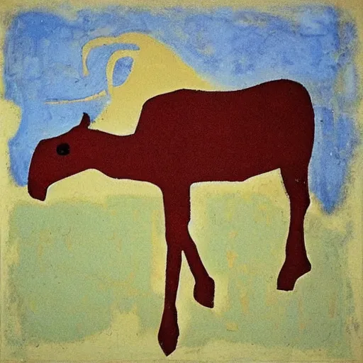 Prompt: “red horse by Bill Traylor”