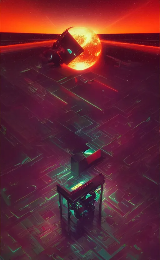 Image similar to a love affair with doubt, dark retrowave, glitch art, interstellar, beautifully lit, by Thomas Blackshear, artstation, unreal engine