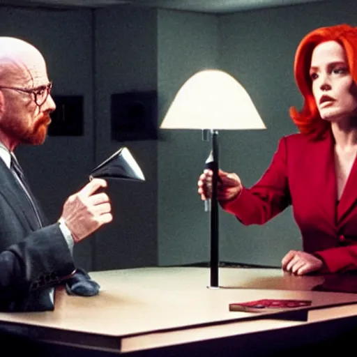 Image similar to dana scully arguing with walter white