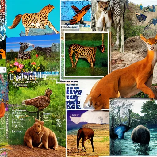 Image similar to Magazine collage creating a beautiful scene of the animal kingdom