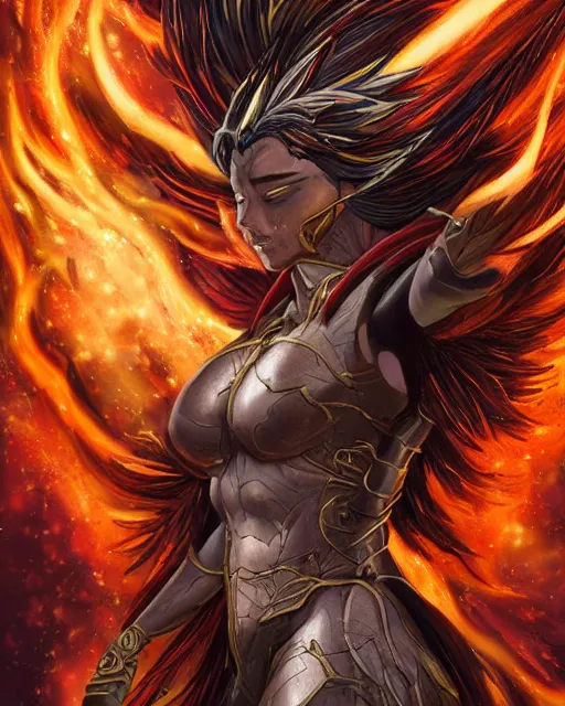 Image similar to A dark phoenix, epic, highly detailed, close-up, fantasy art, dragon art, in the style of masami kurumada, illustration, epic, fantasy, intricate, hyper detailed, artstation, concept art, smooth, sharp focus, ray tracing