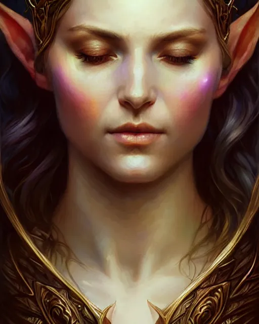 Prompt: elven goddess of dreams | | realistic shaded, fine details, fine - face, realistic shaded lighting poster by greg rutkowski, magali villeneuve, artgerm, jeremy lipkin, michael garmash, rob rey