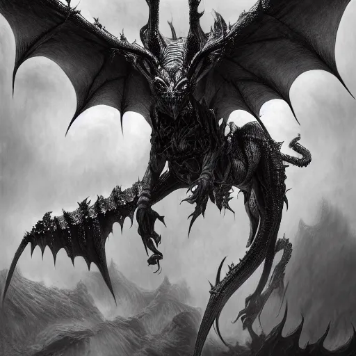 Photorealistic demonic wyvern in the style of Michael | Stable ...