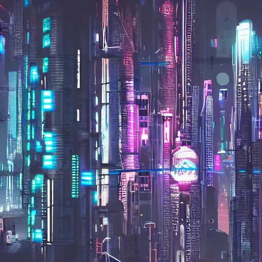 Prompt: cyberpunk city seen from eye level