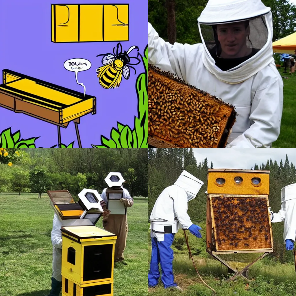 Prompt: beekeeping in the year 3 0 0 0 ad