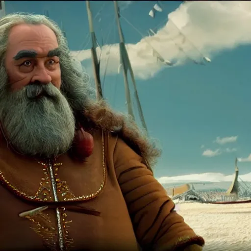 Prompt: screenshot taken from the movie gulliver travel, dwarves are demonic robots, high detailed, smooth draw, retrofuturism, created by michaelangelo.